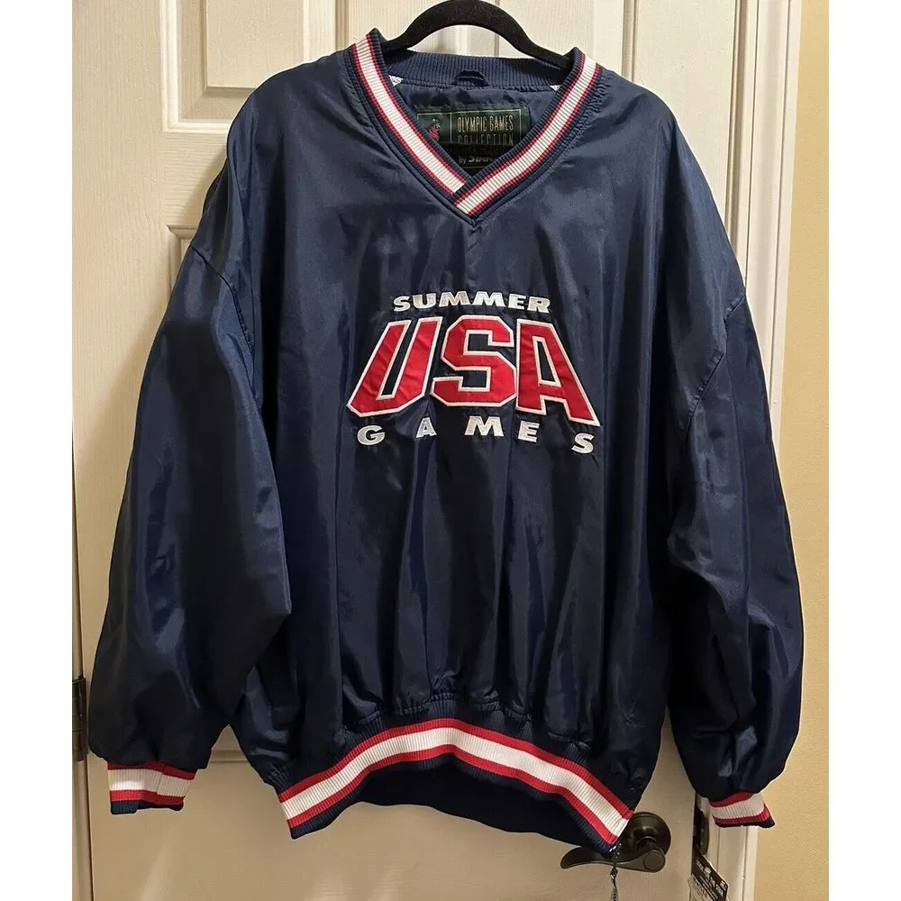 NWT Vintage STARTER Atlanta Olympic 1996 Summer Games Pullover‎ USA 2XL RW&B!